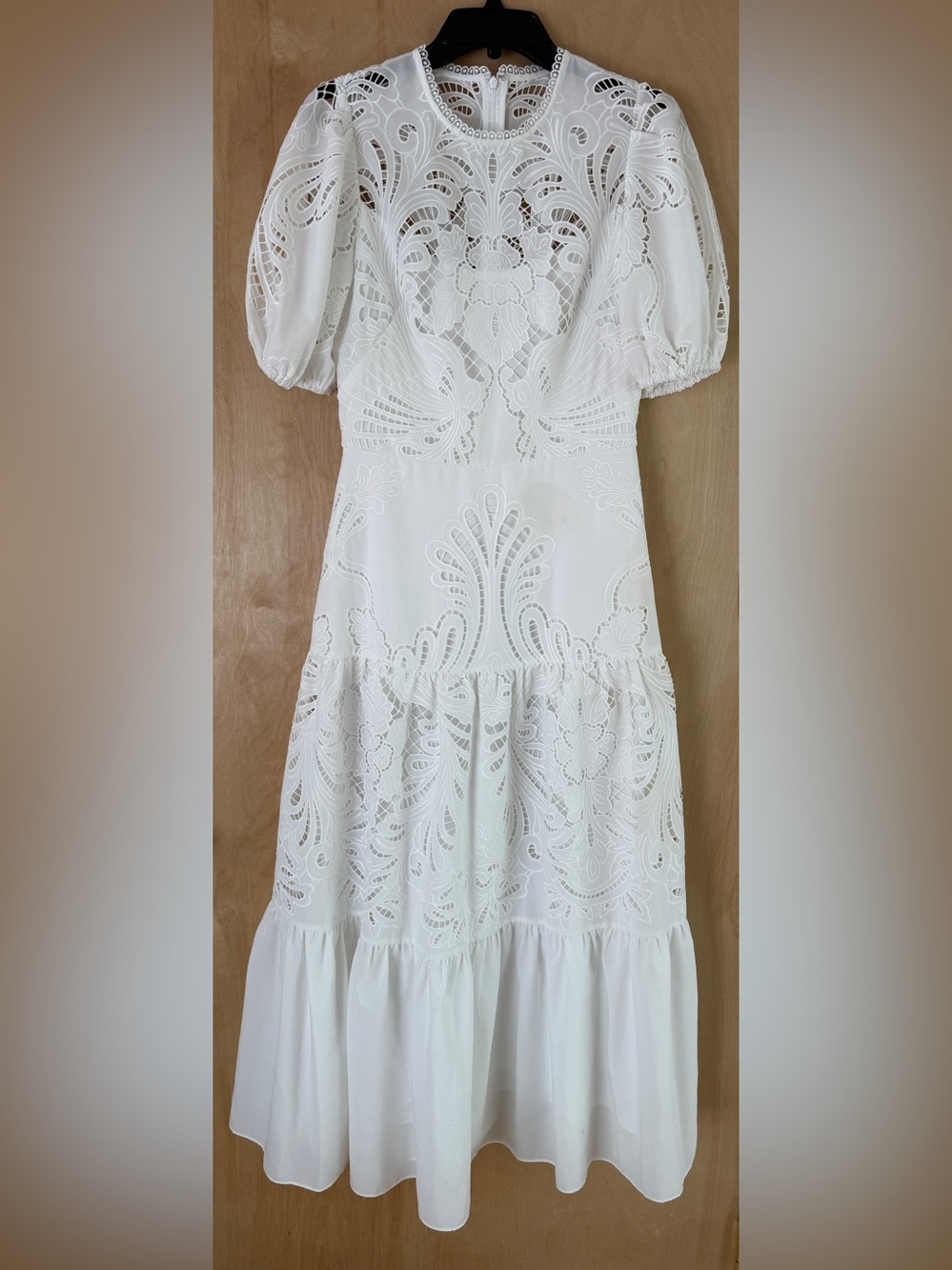 Shoshanna Soren White Medallion Geometric Lace Maxi Dress Size 6 - Picture 5 of 15